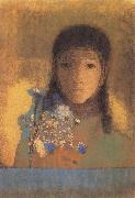 Odilon Redon Lady with Wildflowers painting